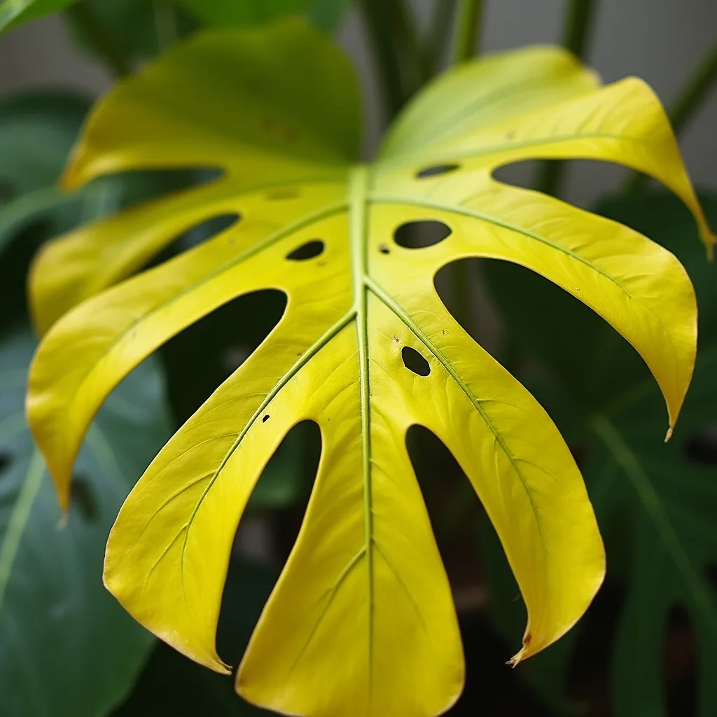Feuilles de Monstera jaunes coupées à leur base image 3