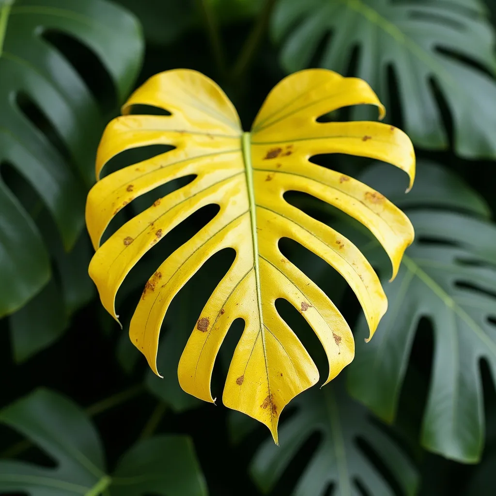 Gelb werdende und hängende Monstera-Blätter deuten meist auf Überwässerung hin Bild 2